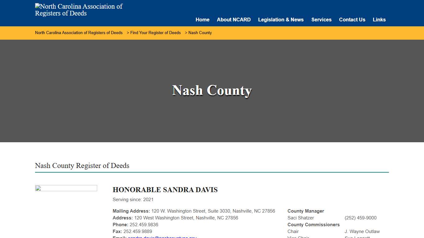 Nash County – North Carolina Association of Registers of Deeds