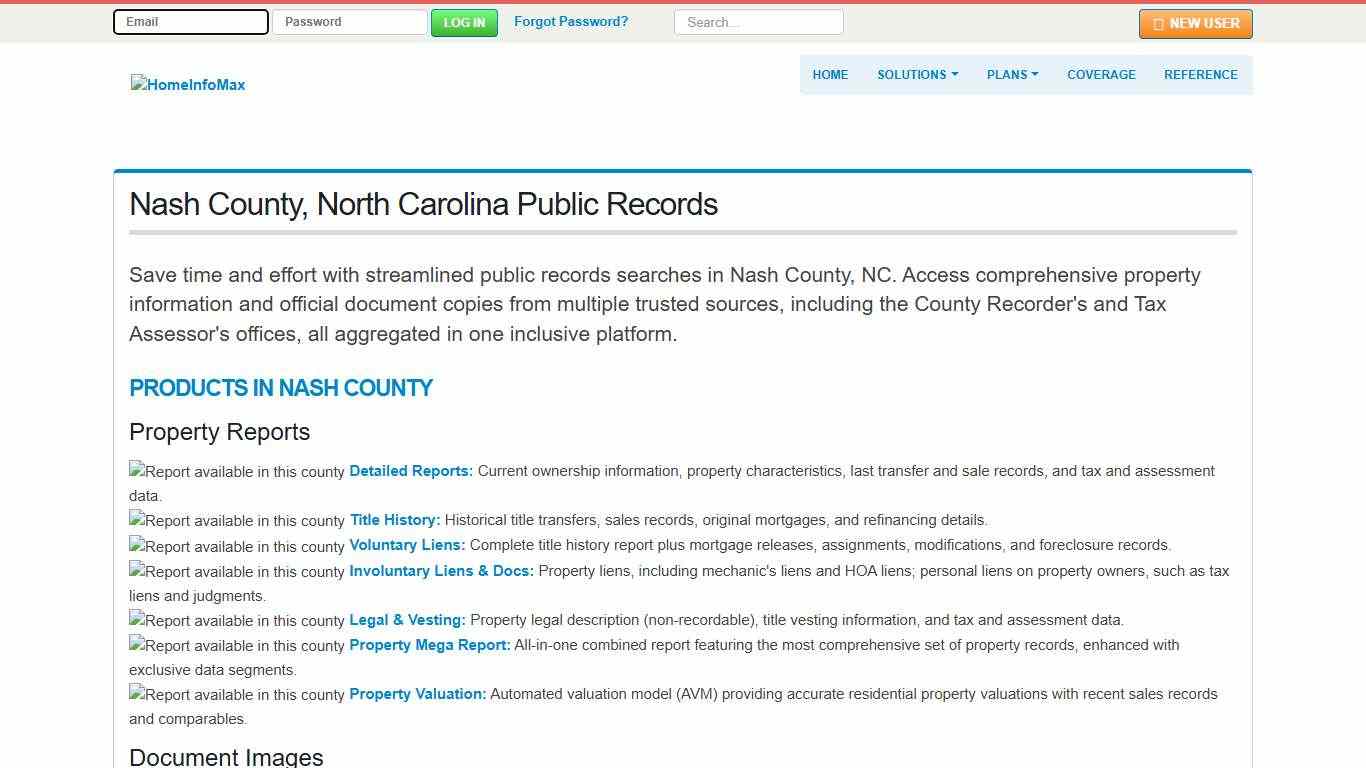 Nash County, North Carolina Public Records & Documents Search HomeInfoMax